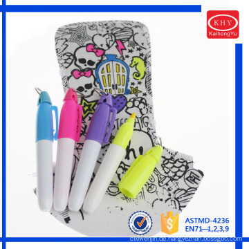 Set packaging colorful permanent fabric marker pen